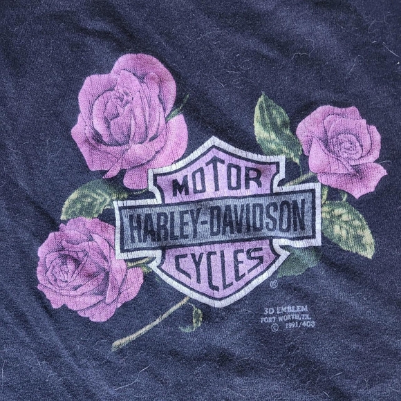 Harley Davidson 3D Emblem Roses Tank Top - Picture 2 of 3